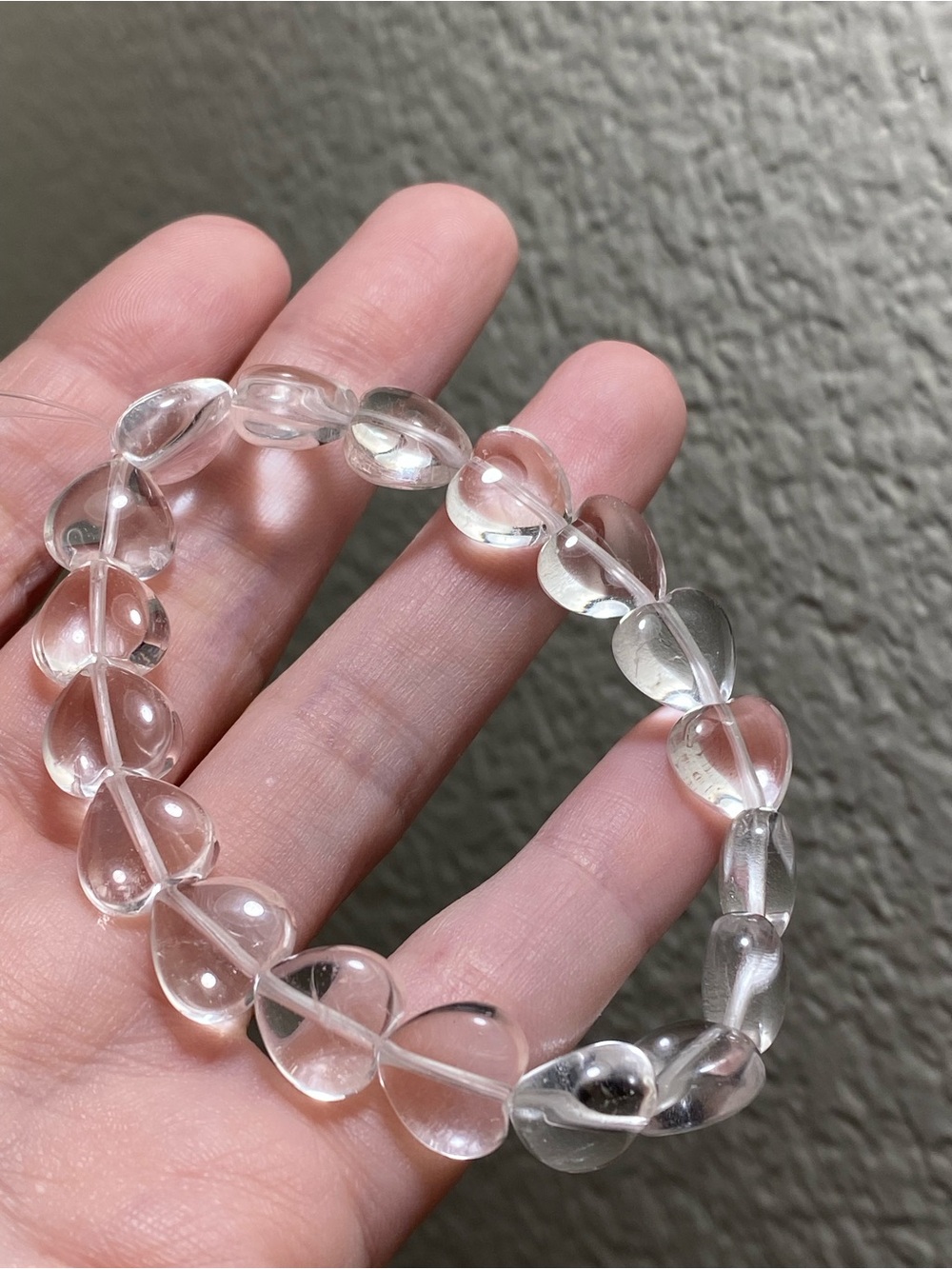 Clear Quartz Heart Bracelet Crystal Stretch Bracelet